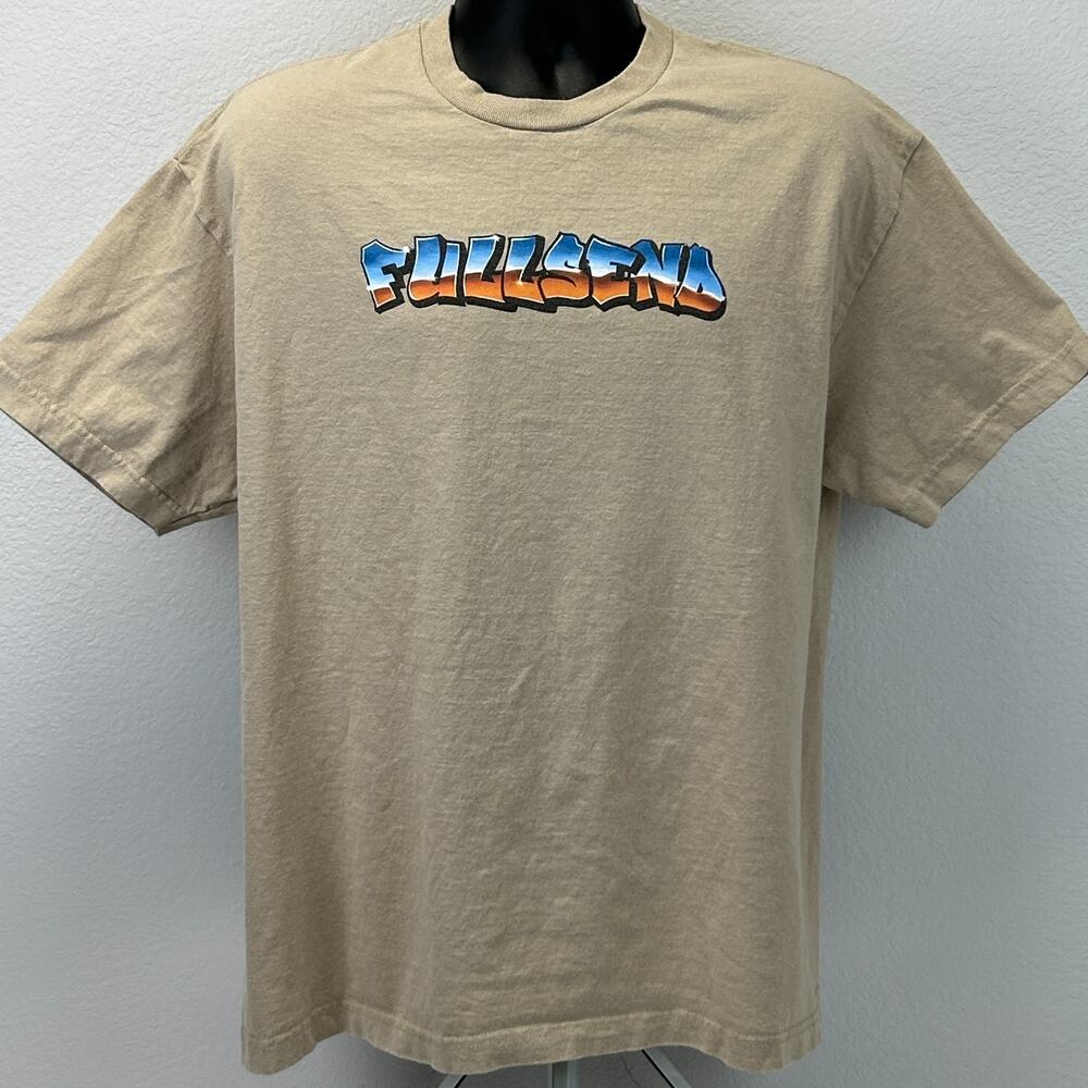 Full Send Graffiti T Shirt XL X-Large Beige Nelk Boys Spellout Streetwear Tee